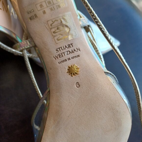 Stuart Weitzman Clear Wrap Around Heels 6 *New - Picture 4 of 6